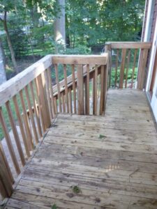 Pressure-treated deck as it looked before cleaning and brightening with RAD. It had been pressure washed and cleaned about 8 weeks before.