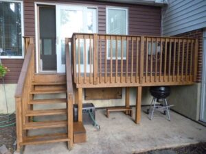 The nearly 20 year old pressure-treated deck looks like new after one day of cleaning, brightening, and staining with RAD. The Light Walnut semi-transparent stain looks great with the red brick and brown siding. Very pleased!