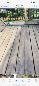 deck after just one year. the power washing took most of the stain right off but was very aggressive at some points